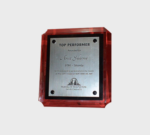 Red Acrylic Framed Plaque with Silver Insert - SKU ACA-177 - Acrylic