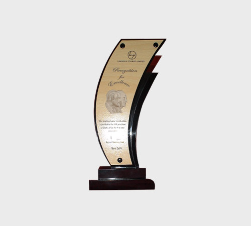 Gold and Black Acrylic Curved Sail Plaque - SKU ACA-182 - Acrylic