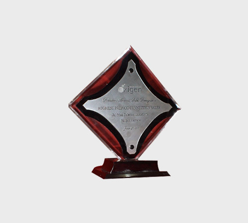 Silver Acrylic Diamond Plaque with Red Border - SKU ACA-184 - Acrylic