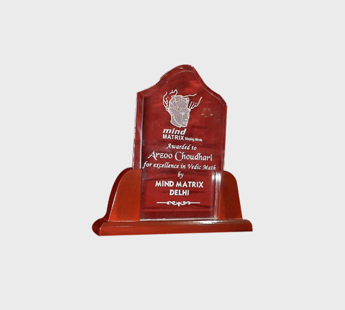 Maroon Acrylic Dome Plaque on Rosewood Base - SKU ACA-192 - Acrylic