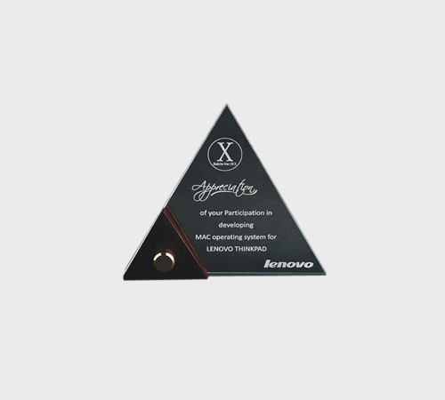 Black Acrylic Triangle Plaque with Red Edge - SKU ACA-197 - Acrylic
