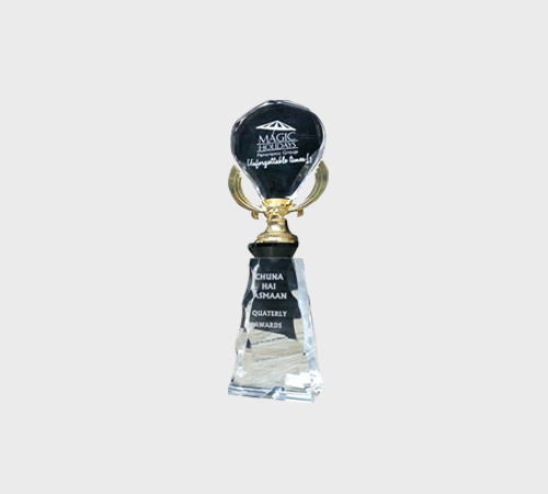 Black Acrylic Balloon Award with Gold Ring - SKU ACA-200 - Acrylic