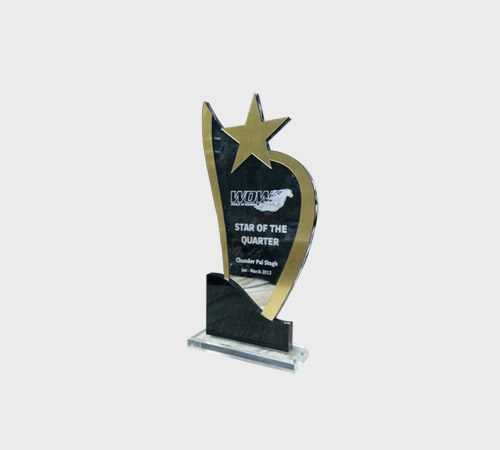 Black and Gold Acrylic Star Award - SKU ACA-203 - Acrylic