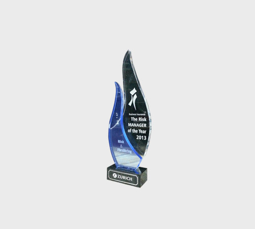 Blue and Black Acrylic Double Flame Award - SKU ACA-206 - Acrylic
