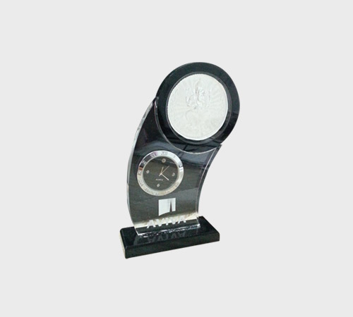 Black-Silver Acrylic Award with Clock Face - SKU ACA-209 - Acrylic