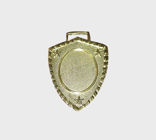 Gold Shield Medal with Ring Handle - SKU BM-001 - Metal