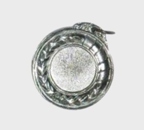 Silver Medal with Wreath Border and Loop - SKU BM-005 - Metal