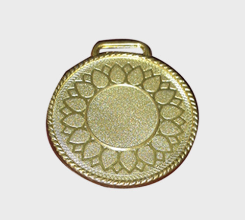 Gold Medallion with Lotus Petal Design - SKU BM-007 - Metal