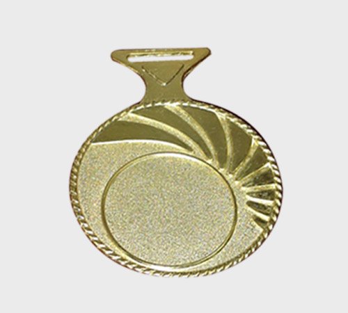 Gold Medal with Fan Pattern Border - SKU BM-009 - Metal