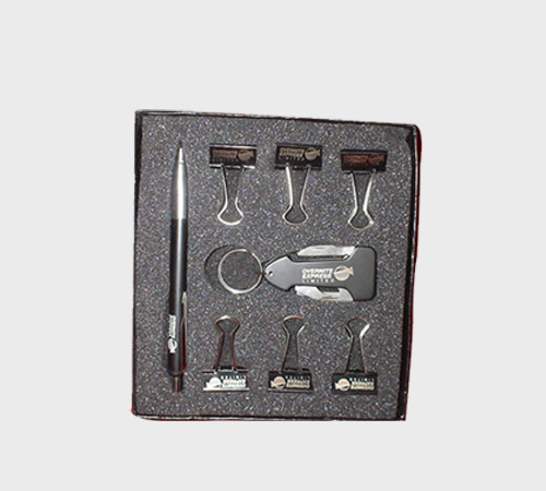 Pen Keychain and Binder Clip Gift Set - SKU CG-005 - Metal
