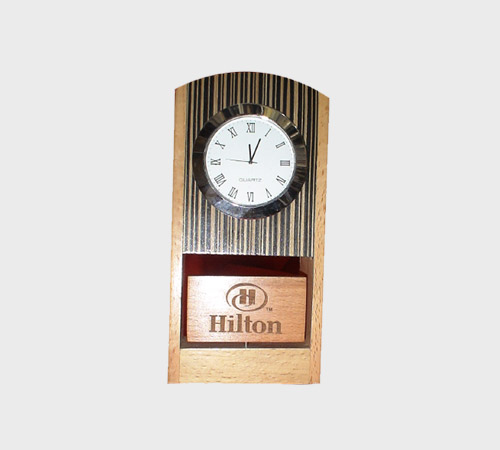 Arched Wooden Clock Plaque with Card Slot - SKU CG-011 - Wood