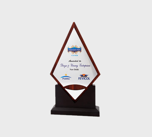 Diamond Plaque with Wood Frame - SKU CG-016 - Acrylic