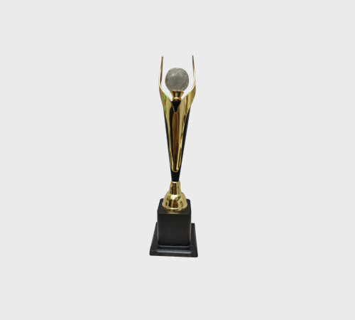 Gold Trophy with Cupped Silver Ball - SKU ME-012 - Metal
