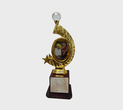 Gold Swirl Trophy with Photo Frame Insert - SKU ME-019 - Metal