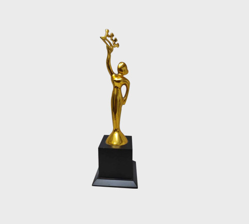 Gold Dancing Figure Trophy on Black Base - SKU ME-024 - Metal