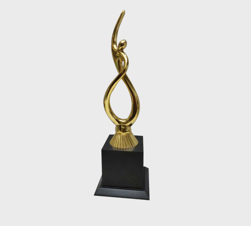 Gold Infinity Flame Trophy on Fluted Base - SKU ME-032 - Metal