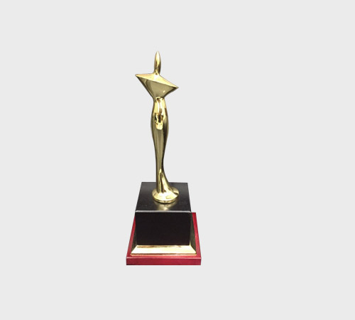 Gold Abstract Figure with Star Head - SKU ME-043 - Metal