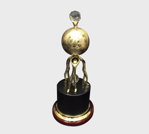 Gold Globe on Tripod Figure Stand - SKU ME-048 - Metal