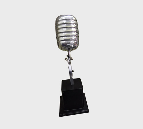 Silver Vintage Microphone Trophy - SKU ME-050 - Metal