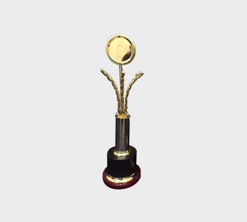 Gold Disc Trophy on Branched Stem - SKU ME-053 - Metal