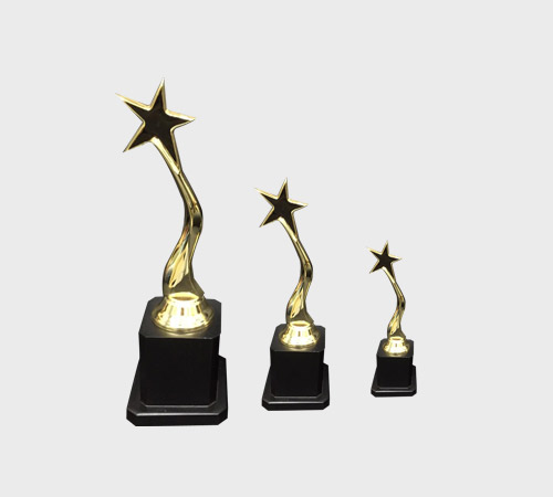 Gold Star Trophy in Graduated Sizes - SKU ME-055 - Metal
