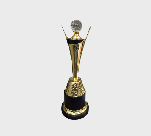 Gold Cone Trophy with Crystal Ball Top - SKU ME-059 - Metal