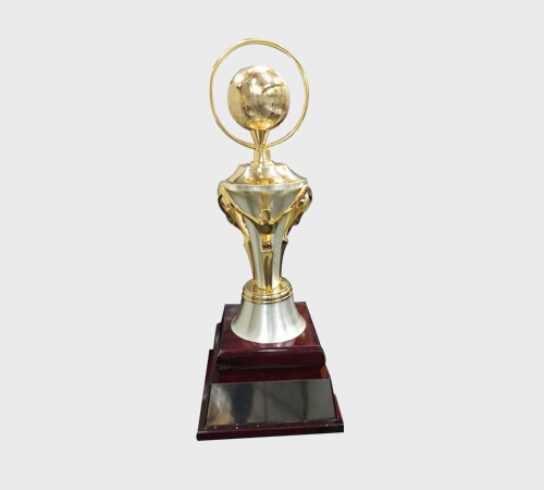 Gold Globe Trophy on Cup Base with Ring - SKU ME-062 - Metal