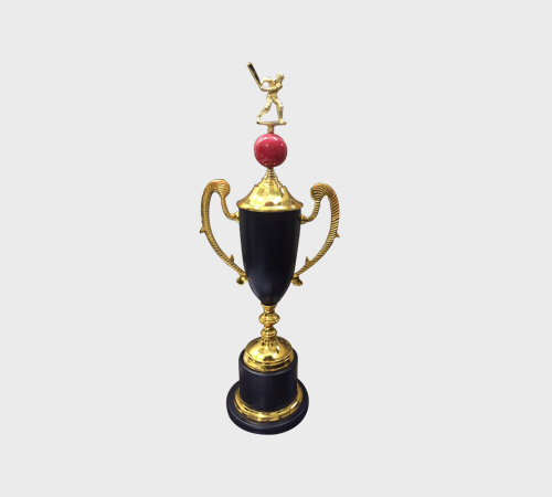 Black and Gold Cricket Cup Trophy - SKU ME-065 - Metal
