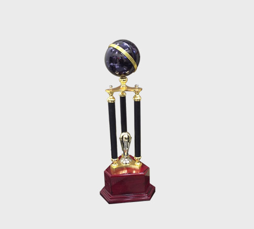 Striped Globe Trophy on Tripod Stand - SKU ME-068 - Metal