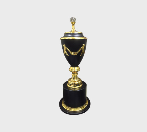 Black Urn Cup Trophy with Gold Garland - SKU ME-071 - Metal