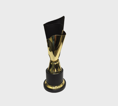 Black and Gold Wavy Cone Trophy - SKU ME-074 - Metal