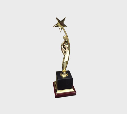 Gold Figure Reaching for Star Trophy - SKU ME-078 - Metal