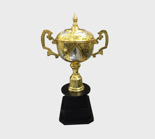 Smooth Gold Cup Trophy on Round Base - SKU ME-090 - Metal