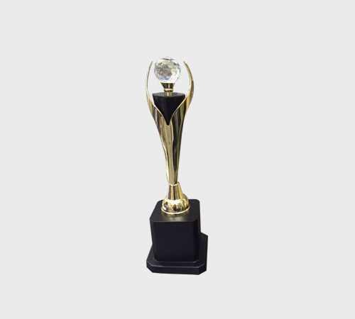 Gold Tulip Trophy with Crystal Ball - SKU ME-095 - Metal