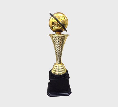 Gold Orbit Ball Trophy on Perforated Cone - SKU ME-102 - Metal