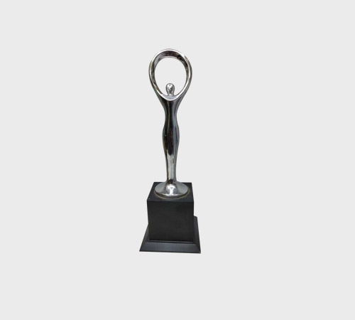 Silver Abstract Figure with Halo Ring - SKU ME-121 - Metal