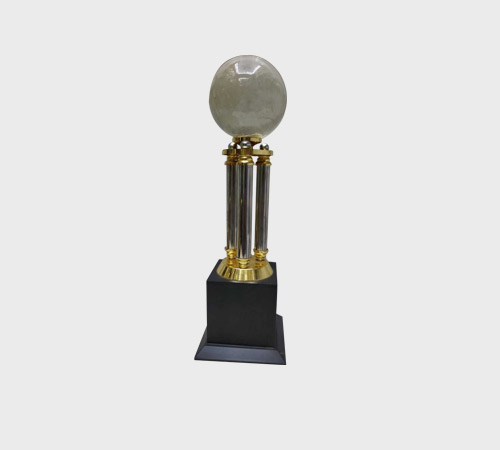 Crystal Ball Trophy on Four-Pillar Stand - SKU ME-131 - Metal