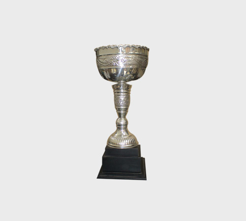 Crenellated-Rim Cup on Ribbed Pedestal - SKU MT-020 - Metal
