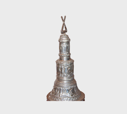 Tiered Silver Spire Finial with Crest Top - SKU MT-023 - Metal