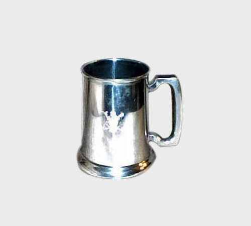 Plain Silver Tankard Mug with Handle - SKU MT-026 - Metal