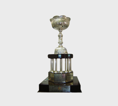Crown-Cup Trophy on Pillared Hexagonal Base - SKU MT-028 - Metal
