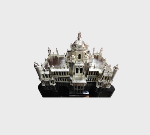 Miniature Silver Cathedral Model Trophy - SKU MT-031 - Metal