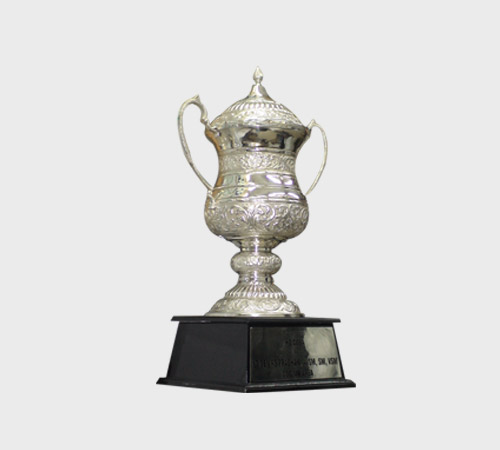 Silver Lidded Cup with Scroll Handles - SKU MT-038 - Metal