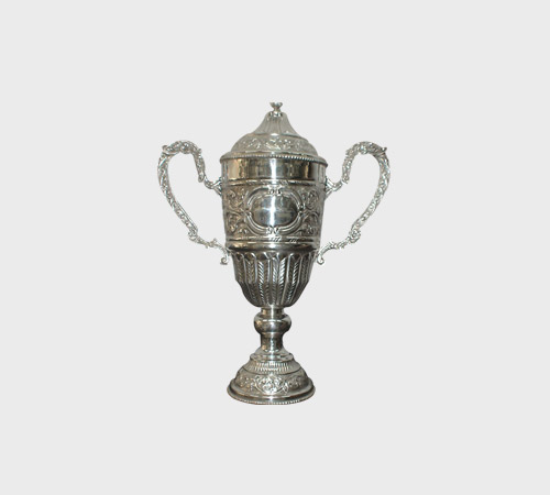 Silver Cup with Curled Ornate Handles - SKU MT-056 - Metal