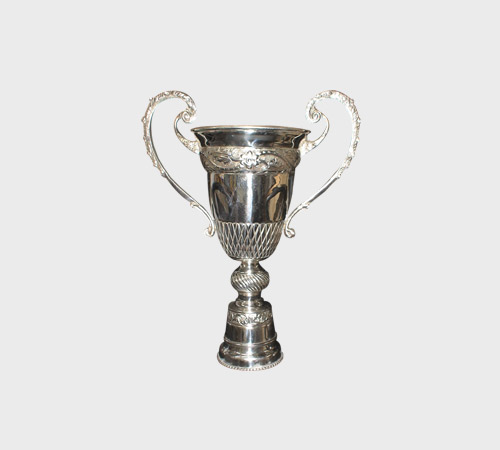Silver Lidded Cup with Wreath Handles - SKU MT-057 - Metal