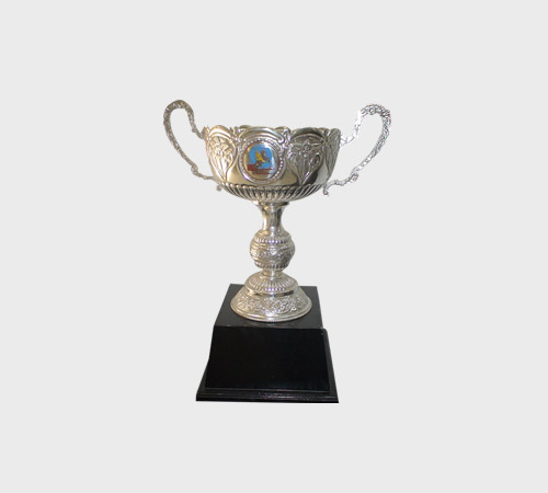 Silver Wide-Bowl Cup on Black Base - SKU MT-060 - Metal