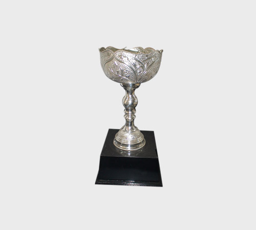 Silver Leaf-Pattern Footed Bowl - SKU MT-062 - Metal