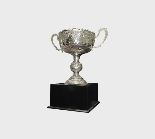 Silver Fluted-Panel Cup on Black Base - SKU MT-064 - Metal