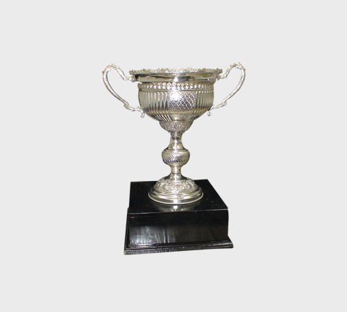 Silver Vertical-Fluted Cup on Black Base - SKU MT-068 - Metal
