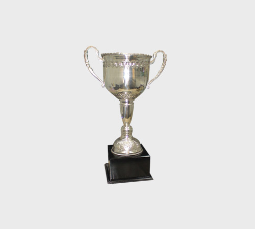 Silver Mirror-Polish Cup on Black Base - SKU MT-069 - Metal